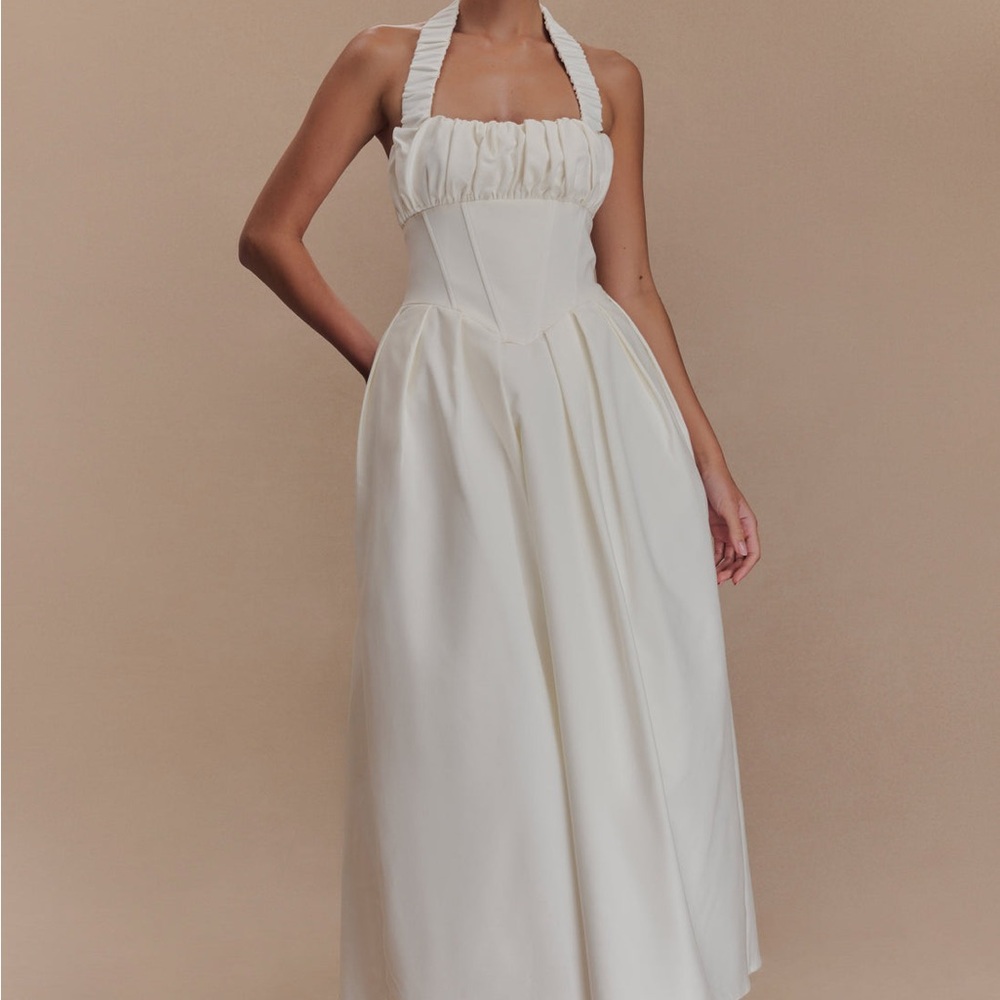 Meshki Halter Cream Dress